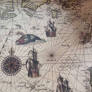 Replica of Old Fantastical Nautical Map - Unframed